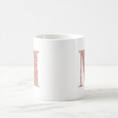 Roos Gold Faux Glitter Monogram M Koffiemok (Center)