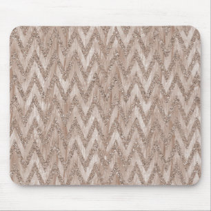 Roos Gold Faux Glitter Paint Chevron Stripes Muismat