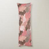 Roos Gold Faux Glitter Pink Camouflage Lichaamskussen (Achterkant (Verticaal))