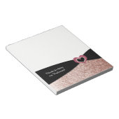 Roos Gold Faux Glitter Ribbon Bridesmaid Bedankt Notitieblok (Schuin)