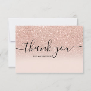 Roos gold faux glitter roze ombre script bedankt