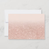 Roos gold faux glitter roze ombre script bedankt (Achterkant)