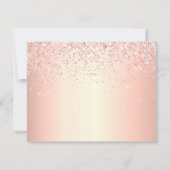 Roos Gold Faux Glitter Sparkle RSVP Kaartje (Achterkant)