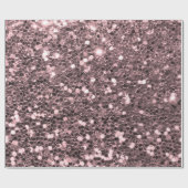Roos Gold Faux Glitter Sparkles Cadeaupapier (Vlak)