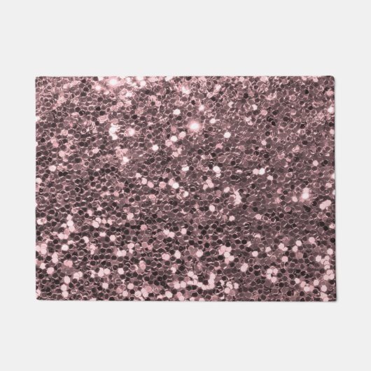 Roos Gold Faux Glitter Sparkles Deurmat (Voorkant)