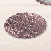 Roos Gold Faux Glitter Sparkles Kartonnen Onderzetters (Gekanteld)