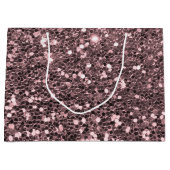 Roos Gold Faux Glitter Sparkles Large Cadeauzakje (Voorkant)