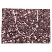 Roos Gold Faux Glitter Sparkles Large Cadeauzakje (Achterkant)