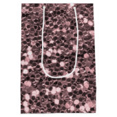 Roos Gold Faux Glitter Sparkles Medium Cadeauzakje (Achterkant)