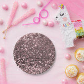 Roos Gold Faux Glitter Sparkles Papieren Bordje (Feest)