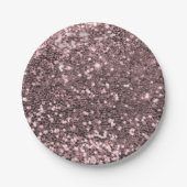 Roos Gold Faux Glitter Sparkles Papieren Bordje (Voorkant)
