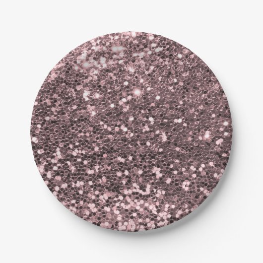 Roos Gold Faux Glitter Sparkles Papieren Bordje (Voorkant)