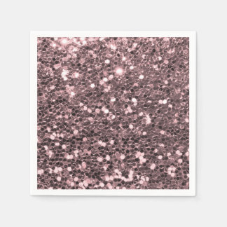 Roos Gold Faux Glitter Sparkles Servet