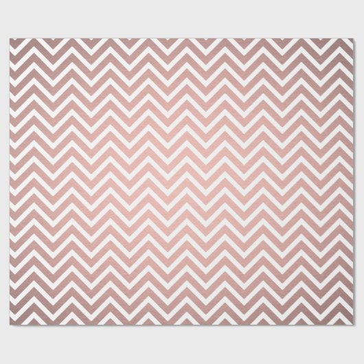 Roos Gold Faux Metallic Pink Chic Chevron Pattern Cadeaupapier (Vlak)
