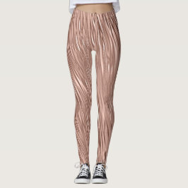 Roos Gold Faux Metallic Streak pattered Leggings