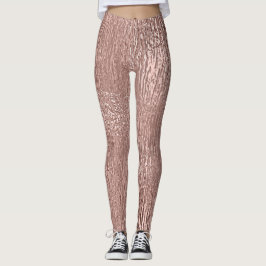 Roos Gold Faux Metallic Streked Leggings