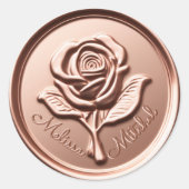 Roos Gold Faux Wax Wedding Envelope Seal Sticker (Voorkant)