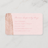 Roos Gold Feather Blush Romance Visitekaartje (Achterkant)