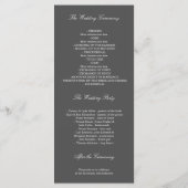 Roos Gold Feathers Elegant Chic Wedding Programma (Achterkant)