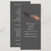 Roos Gold Feathers Elegant Chic Wedding Programma (Voorkant / Achterkant)
