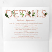 Roos Gold Ferns bruiloft drievoudige uitnodiging (Binnenzijde eerst)