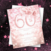 Roos Gold Floral 60th Birthday Lights Flyer
