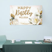 Roos Gold Floral Birthday Spandoek (Beurs)