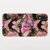 Roos Gold Floral en Butterfly Girly Pattern Case-Mate iPhone Case (Achterkant (horizontaal))
