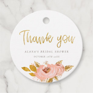Roos Gold Floral Glitter Vrijgezellenfeest Favor T Bedankjes Labels