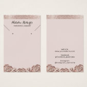 Roos Gold Floral Jewelry's die Ketting weergeven Visitekaartje (Voorkant /achterkant)