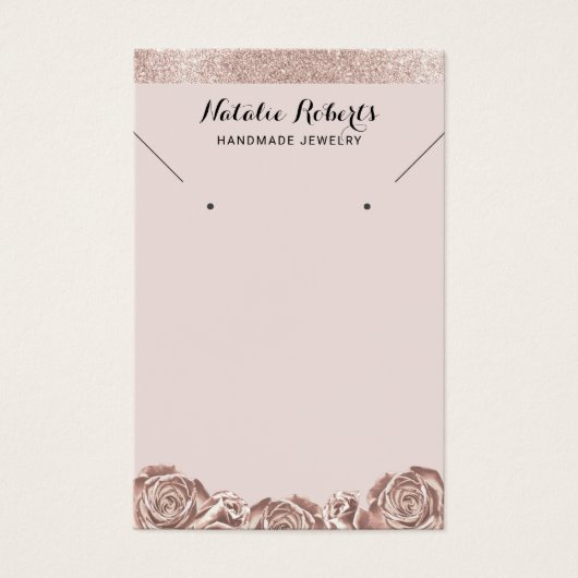 Roos Gold Floral Jewelry's die Ketting weergeven Visitekaartje (Voorkant)