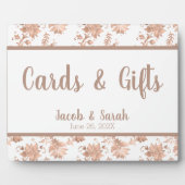 Roos Gold Floral op White Wedding Table Fotoplaat (Voorkant)