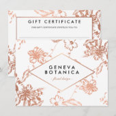 Roos Gold Floral Pattern Cadeaubon (Voorkant / Achterkant)