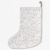 Roos Gold Floral Pattern Kleine Kerstsok (Achterkant)