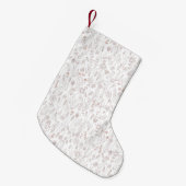 Roos Gold Floral Pattern Kleine Kerstsok (Voorkant (Hangend))