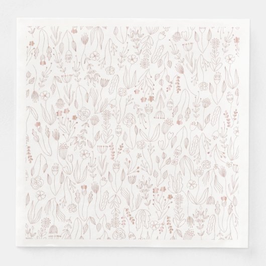 Roos Gold Floral Pattern Servet (Voorkant)