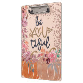 Roos Gold Floral Pumpkins Klembord (Links)