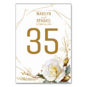 Roos Gold Floral Wedding Kaart (Achterkant)