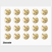 Roos Gold Floral Wedding Ronde Sticker (Vel)