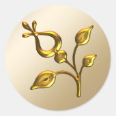 Roos Gold Floral Wedding Ronde Sticker (Voorkant)