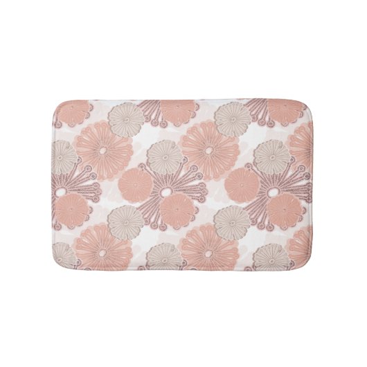 Roos Gold Flower Pattern Badmat (Voorkant)