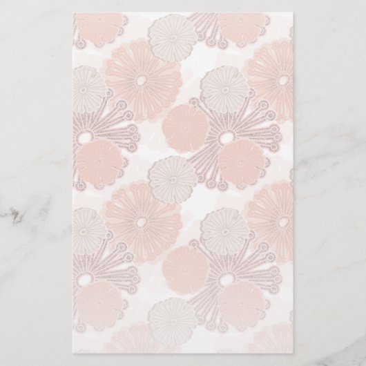 Roos Gold Flower Pattern Briefpapier (Voorkant)