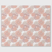 Roos Gold Flower Pattern Cadeaupapier (Vlak)