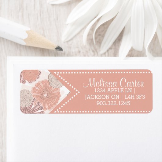 Roos Gold Flower Pattern Etiket (Insitu)