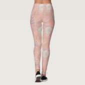 Roos Gold Flower Pattern Leggings (Achterkant)