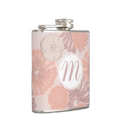 Roos Gold Flower Pattern & Monogram Heupfles (Rechts)