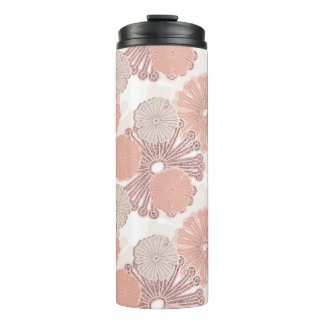 Roos Gold Flower Pattern Thermosbeker
