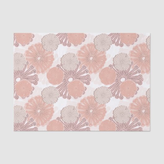 Roos Gold Flower Pattern Tissuepapier (Voorkant)