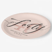 Roos Gold Foil 40e verjaardag   Papieren Bordje (Gekanteld)