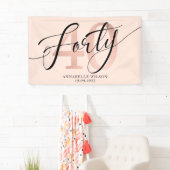 Roos Gold Foil 40th    BirthdayBanner Spandoek (Insitu)